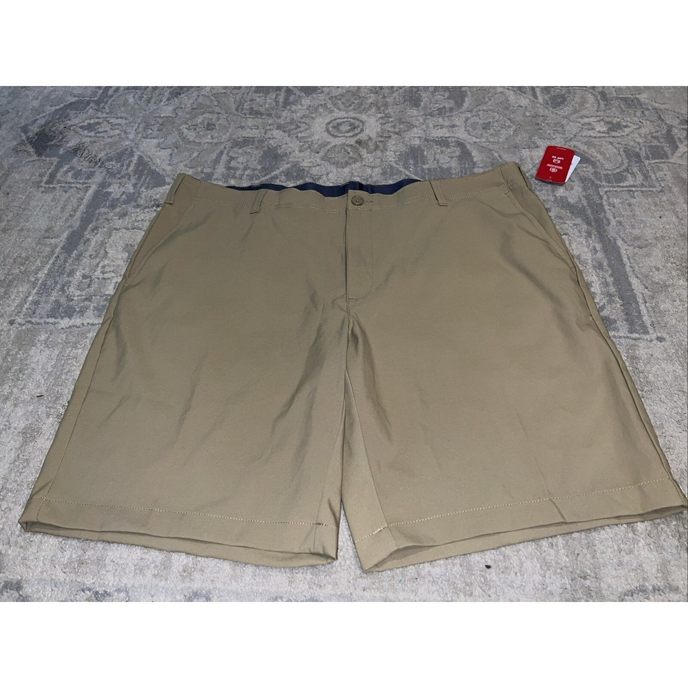 New bcg golf shorts Beige Tan Mens Sz 42 UPF 30‎ Flat Front